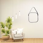 Espelho De Parede Em Metal E Alca Em Couro