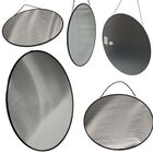 Espelho De Parede Em Metal Preto 24cm Com Corrente