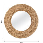 Espelho de Taboa Redondo Rústico Decorativo Boho Chic 50cm Pa