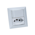 Espelho De Tomada Duplo Chanfrado 1 Tom 20a 1 Interruptor