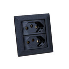 Espelho De Tomada Duplo Chanfrado Com 2 Tomadas 20a Preto