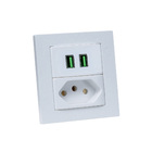 Espelho De Tomada Duplo Reto 1 Tom 20a 2 Usb 4.9a Branco