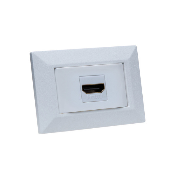 Espelho De Tomada Simples Chanfrado Com 1 Hdmi Branco