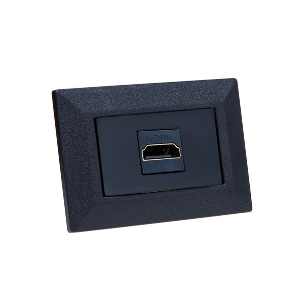 Espelho De Tomada Simples Chanfrado Com 1 Hdmi Preto