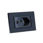 Espelho De Tomada Simples Reto Com 1 Tomada 20a Preto