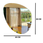 Espelho De Vidro 80cm Decorativo Vertical Banheiro Sala Casa
