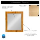 Espelho Decorativo 110x90cm Quadrado Dubai Carvalho