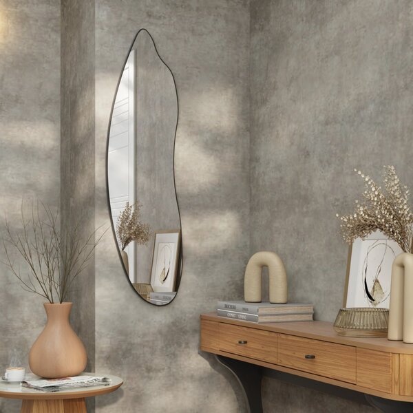 Espelho Decorativo 119cm Orgânico Dalla Costa Preto Fosco