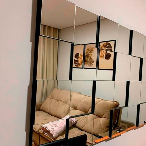 Espelho Decorativo 3d 55x55cm Liverpool Lopes Decor Espelhado