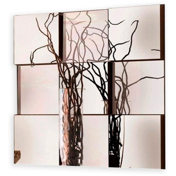 Espelho Decorativo 3d Vidro Módulos Liverpool Mdf Relevo 9pç