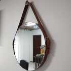 Espelho Decorativo 40 Cm Diâmetro Com Fivelas Cor marron Pinh