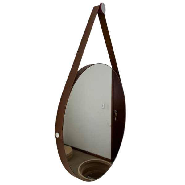 Espelho Decorativo 40 Cm Diâmetro Cor marron