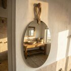 Espelho Decorativo 82x45cm Hole Alça Sisal Natural Orgânico I