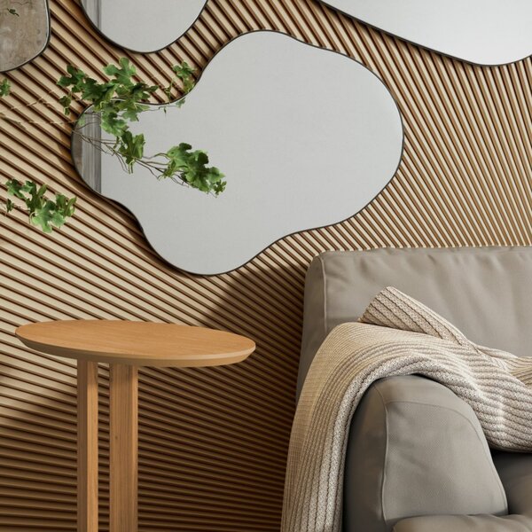 Espelho Decorativo 88cm Orgânico Dalla Costa Preto Fosco