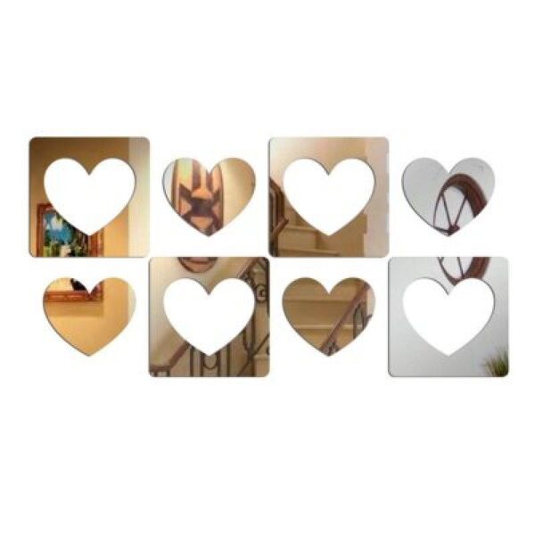 Espelho Decorativo 8 Corações 66 X 132 Cm