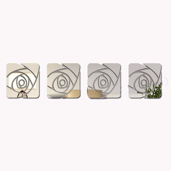 Espelho Decorativo Acrílico De Parede Design Rosa Espelhada 3