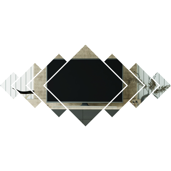 Espelho Decorativo Acrílico - Quadrados 02 - Prata - Prata - P