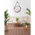 Espelho Decorativo Adnet Alça Sisal Natural 30 Cm Redondo