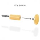 Espelho Decorativo Adnet Amarelo Alça Corino Preta 50 Cm Redo