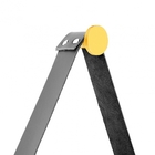 Espelho Decorativo Adnet Amarelo Alça Corino Preta 50 Cm Redo