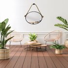 Espelho Decorativo Adnet Amarelo Alça Sisal Natural 60cm Redo