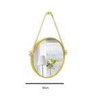 Espelho Decorativo Adnet Amarelo Alça Sisal Natural 60cm Redo