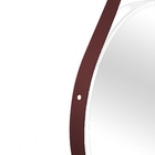 Espelho Decorativo Adnet Branco Alça Corino Café 30 Cm Redondo