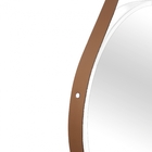 Espelho Decorativo Adnet Branco Alça Corino Caramelo 20 Cm Re