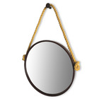 Espelho Decorativo Adnet Corten com Alça de Sisal Gold 60x40cm