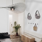 Espelho Decorativo Adnet Marrom Alça Corino Caramelo 30 Cm Re