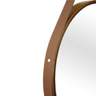 Espelho Decorativo Adnet Marrom Alça Corino Caramelo 30 Cm Re