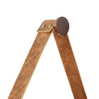 Espelho Decorativo Adnet Marrom Alça Corino Rajada 60 Cm Redo