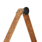 Espelho Decorativo Adnet Preto Alça Corino Rajada 40 Cm Redon