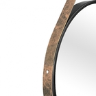 Espelho Decorativo Adnet Preto Alça Corino Rajada 40 Cm Redon