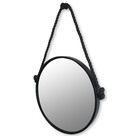 Espelho Decorativo Adnet Preto com Alça de Sisal Black 60x40cm
