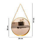 Espelho Decorativo Adnet Redondo Dourado Com Alça De Corrente