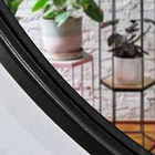 Espelho Decorativo Adnet Redondo Preto 60 Cm Com Alça Marrom