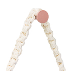 Espelho Decorativo Adnet Rosa Alça Macramê Cru 40 Cm Redondo