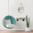 Espelho Decorativo Adnet Verde Alça Corino Caramelo 30 Cm Red