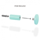 Espelho Decorativo Adnet Verde Alça Corino Preta 20 Cm Redond