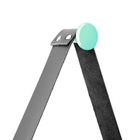 Espelho Decorativo Adnet Verde Alça Corino Preta 60 Cm Redond