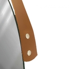 Espelho Decorativo Adnet Vintage Alça Corino Caramelo 60 Cm R