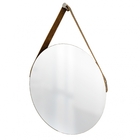 Espelho Decorativo Adnet Vintage Alça Corino Rajado 40 Cm Red