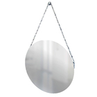 Espelho Decorativo Adnet Vintage Alça Corrente 40 Cm Redondo