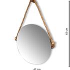 Espelho Decorativo Adnet Vintage Alça Sisal Natural 40 Cm Red