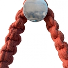 Espelho Decorativo Adnet Vintage Macramê Laranja 50 Cm Redondo