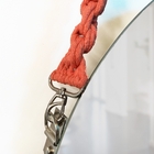 Espelho Decorativo Adnet Vintage Macramê Laranja 50 Cm Redondo