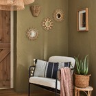 Espelho Decorativo Bamboo Bege Redondo Com Moldura 10x30cm Inspire