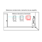 Espelho Decorativo Barcelona Bisote Moldura Demolição 50x50 Cm