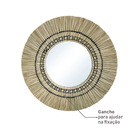 Espelho Decorativo Bege Redondo Com Moldura 60x30cm Palha Inspire